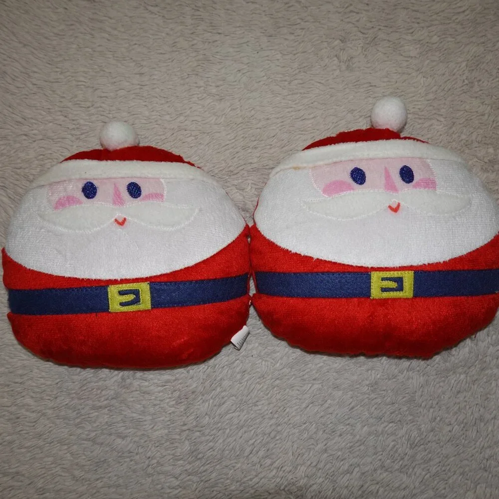 Set of 2 Soft Plush Santa Clause Pillows, approx 9